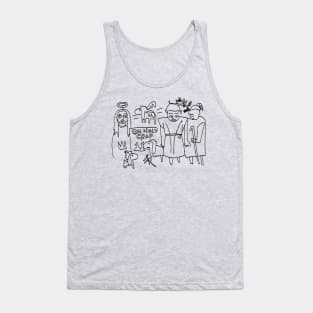 Ugly Christmas Oh Holy Crap Line Art Tank Top